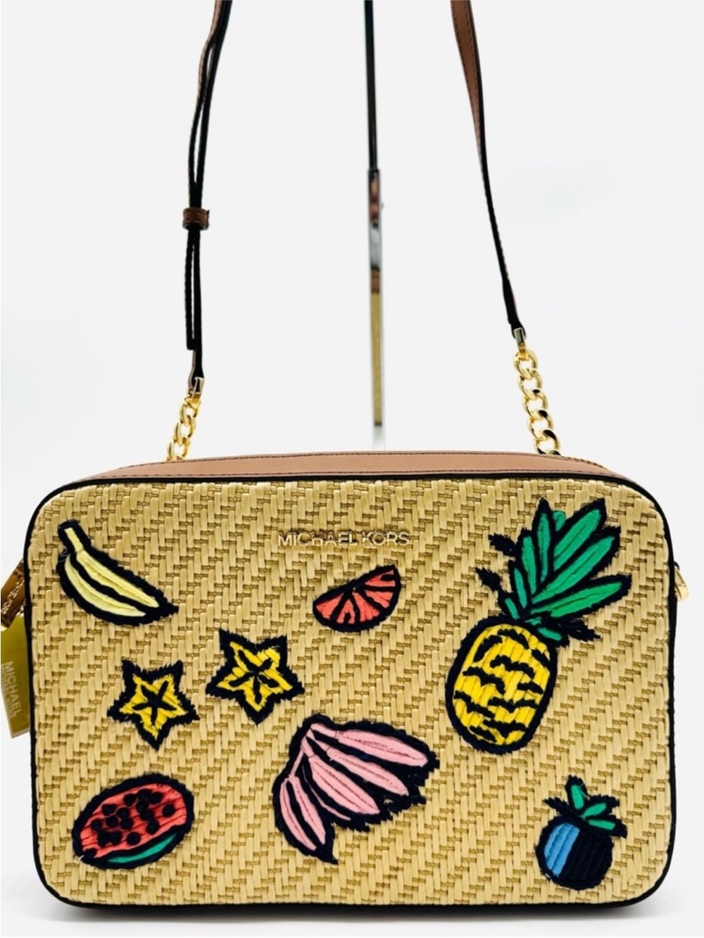Michael Kors Island Escape Large Jet Set Item EW Xbody Bag Natural Multi